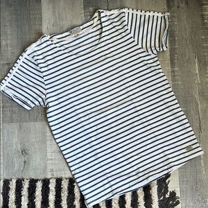 Striped Navy and White T-Shirt